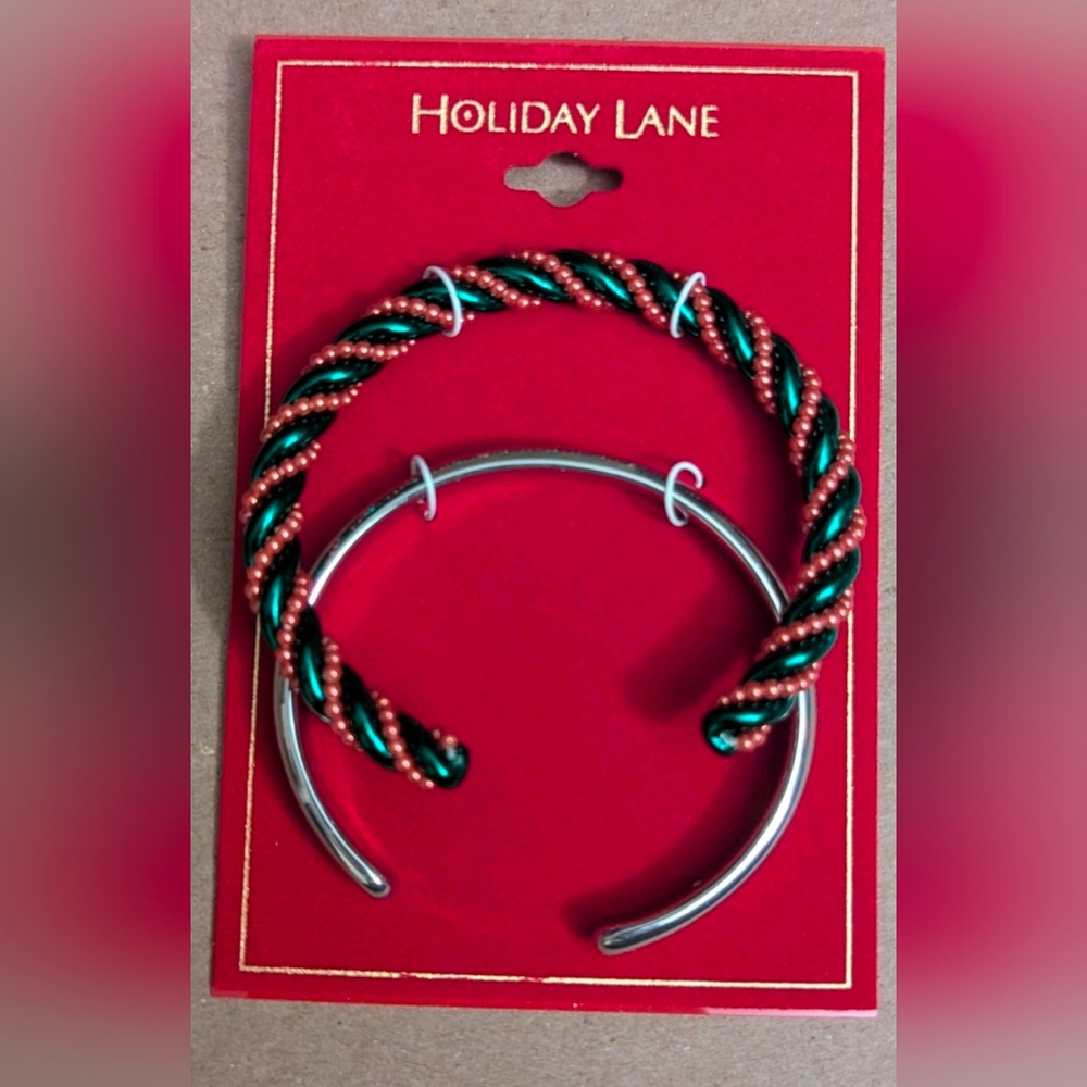 3 Holiday Lane Green and Red Christmas Bracelets
